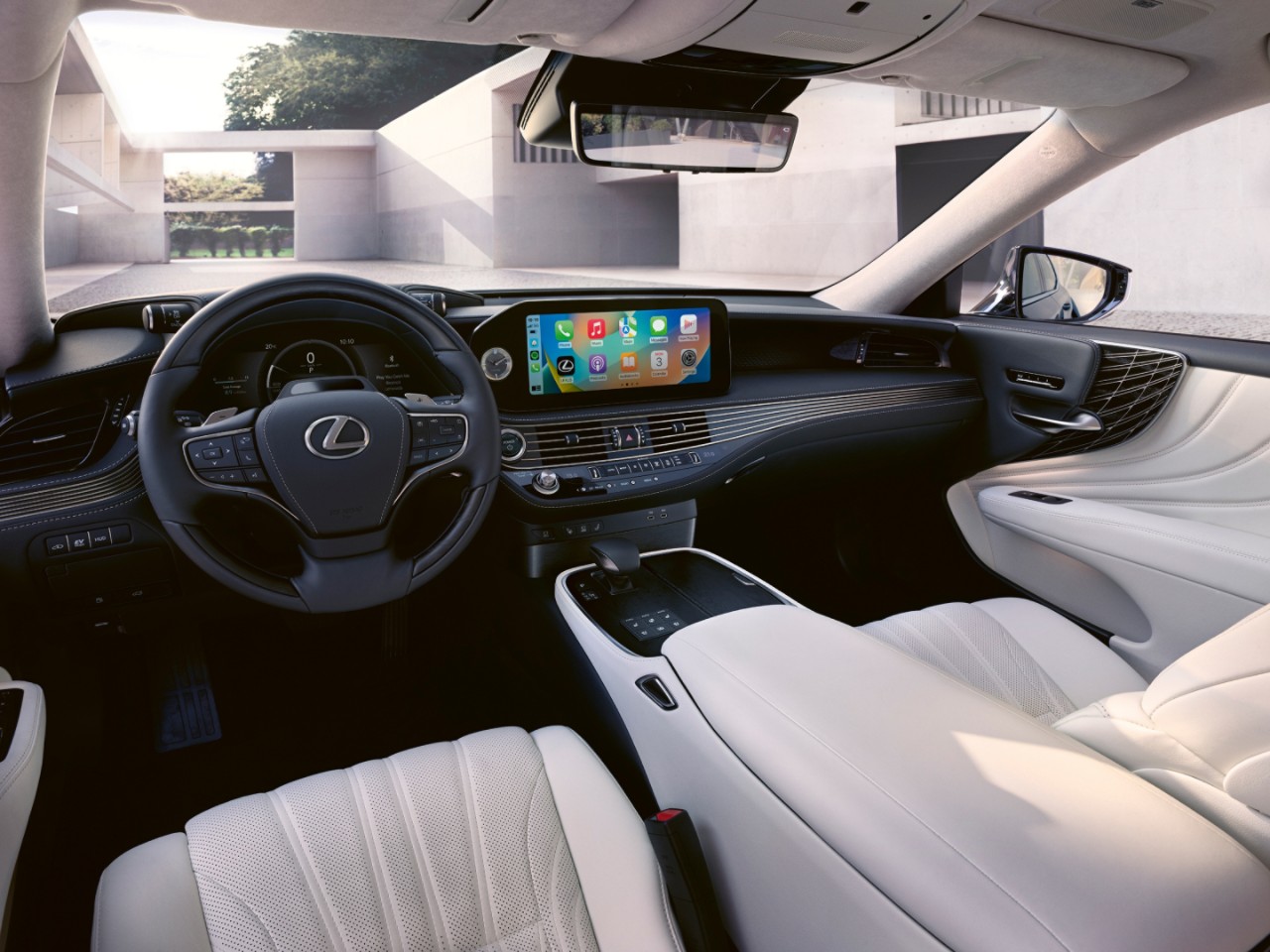 Front interior of a Lexus LS